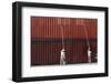 Workers Grease Cargo Containers to Prevent Protesters from Climbing over Them-Jo Yong hak-Framed Photographic Print