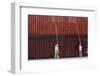 Workers Grease Cargo Containers to Prevent Protesters from Climbing over Them-Jo Yong hak-Framed Photographic Print