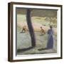 Workers in a Field at Kandern; Arbeiter Auf Dem Feld Bei Kandern, 1907-August Macke-Framed Giclee Print