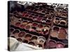 Workers in the Dyeing Pits of a Leather Tannery, Fez, Morocco-Susanna Wyatt-Stretched Canvas