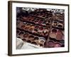 Workers in the Dyeing Pits of a Leather Tannery, Fez, Morocco-Susanna Wyatt-Framed Photographic Print