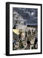 Workers Laying Railroad Track to Transport Wounded President Garfield to Elberon, Nj, 1881-null-Framed Giclee Print