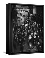 Workers Leaving Jones and Laughlin Steel Plant at 3 P.M. Shift-Margaret Bourke-White-Framed Stretched Canvas