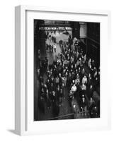 Workers Leaving Jones and Laughlin Steel Plant at 3 P.M. Shift-Margaret Bourke-White-Framed Photographic Print