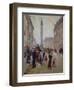 Workers Leaving Maison Paquin, in Rue De La Paix, with Place Vendomen in Background, 1906-Jean Béraud-Framed Giclee Print