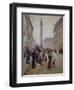 Workers Leaving Maison Paquin, in Rue De La Paix, with Place Vendomen in Background, 1906-Jean Béraud-Framed Giclee Print