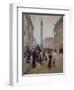 Workers Leaving Maison Paquin, in Rue De La Paix, with Place Vendomen in Background, 1906-Jean Béraud-Framed Giclee Print