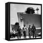 Workers Leaving the Sun Shipbuilding and Drydock Co. Shipyards-null-Framed Stretched Canvas