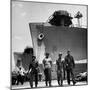 Workers Leaving the Sun Shipbuilding and Drydock Co. Shipyards-null-Mounted Photographic Print