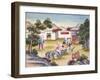 Workers Meal Time, from "The Process of Manufacturing Silk in 24 Stages"-null-Framed Giclee Print