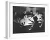 Workers on the Fort Blanding Site Playing a Game of Poker-Thomas D^ Mcavoy-Framed Premium Photographic Print