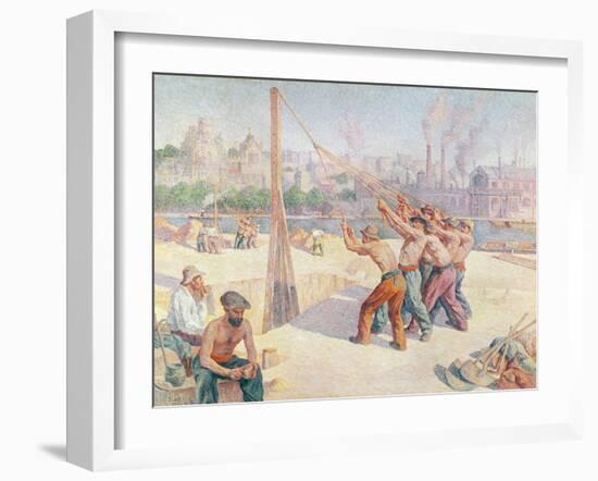 Workers on the Quai De La Seine at Billancourt, 1902-3-Maximilien Luce-Framed Giclee Print