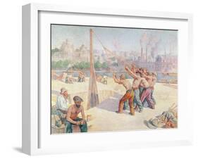 Workers on the Quai De La Seine at Billancourt, 1902-3-Maximilien Luce-Framed Giclee Print