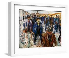 Workers on the Way Home-Edvard Munch-Framed Giclee Print