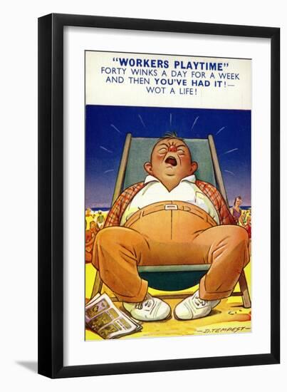 "Workers Playtime"-null-Framed Giclee Print