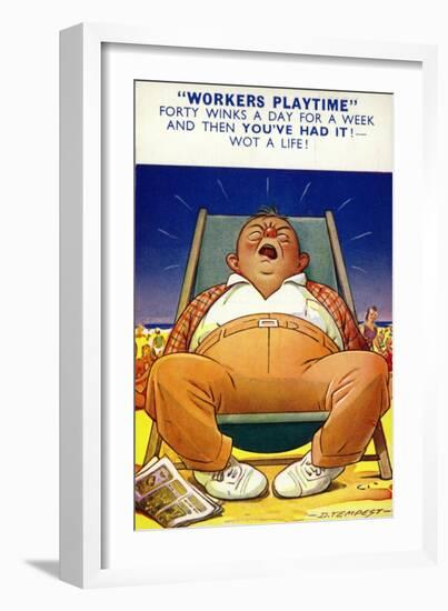 "Workers Playtime"-null-Framed Giclee Print