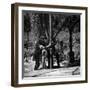 Workers Putting Another Length of Pipe on the Drill at the Petrolia Well-null-Framed Photographic Print