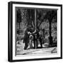 Workers Putting Another Length of Pipe on the Drill at the Petrolia Well-null-Framed Photographic Print