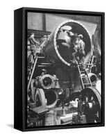 Workers Putting Together the Boiler Tube Portion of an 0-8-0 Switching Locomotive-Andreas Feininger-Framed Stretched Canvas