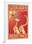 Workers Resistance Poster-null-Framed Premium Giclee Print