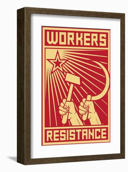 Workers Resistance Poster-null-Framed Art Print