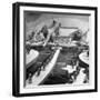 Workers Restoring Lightbulbs in a Sign-William Sumits-Framed Photographic Print