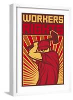 Workers Rights Poster-tribaliumbs-Framed Art Print