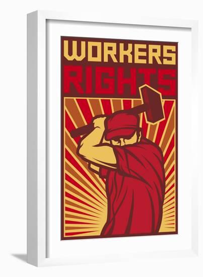 Workers Rights Poster-tribaliumbs-Framed Art Print