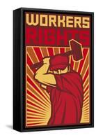 Workers Rights Poster-tribaliumbs-Framed Stretched Canvas