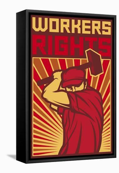 Workers Rights Poster-tribaliumbs-Framed Stretched Canvas