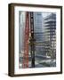 Workers Service Crane Across Street from National Bank Building under Construction on Park Ave-Dmitri Kessel-Framed Photographic Print