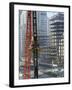 Workers Service Crane Across Street from National Bank Building under Construction on Park Ave-Dmitri Kessel-Framed Photographic Print