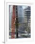 Workers Service Crane Across Street from National Bank Building under Construction on Park Ave-Dmitri Kessel-Framed Photographic Print