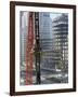 Workers Service Crane Across Street from National Bank Building under Construction on Park Ave-Dmitri Kessel-Framed Photographic Print