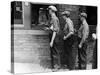 Workers Showing Tags to Enter Gate at Steel Plant-Alfred Eisenstaedt-Stretched Canvas