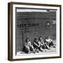 Workers Sitting Against Wall During Lunch Break, at Vega Aircraft Plant, During WWII: Burbank, Ca-Charles Fenno Jacobs-Framed Photographic Print