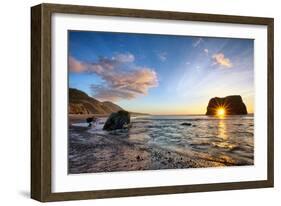 Workign the Coast, Sunset at Elephant Roack, Fort Bragg, Mendocino-Vincent James-Framed Photographic Print