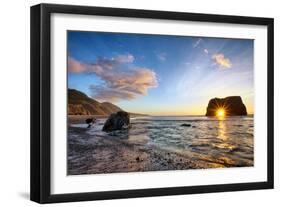 Workign the Coast, Sunset at Elephant Roack, Fort Bragg, Mendocino-Vincent James-Framed Photographic Print