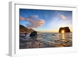 Workign the Coast, Sunset at Elephant Roack, Fort Bragg, Mendocino-Vincent James-Framed Photographic Print