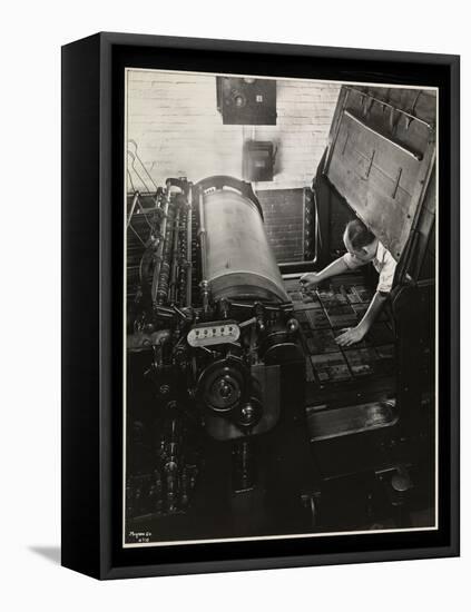Working at a Meihle Press at Unz and Co., 24 Beaver Street, New York, 1932-Byron Company-Framed Stretched Canvas