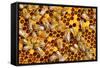Working Bees on Honeycells-mady70-Framed Stretched Canvas