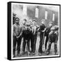 Working Class Children in Sheffield Playing in the Street-Henry Grant-Framed Stretched Canvas