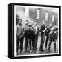 Working Class Children in Sheffield Playing in the Street-Henry Grant-Framed Stretched Canvas