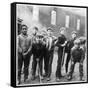 Working Class Children Playing Together in Sheffield-Henry Grant-Framed Stretched Canvas
