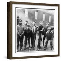 Working Class Children Playing Together in Sheffield-Henry Grant-Framed Photographic Print