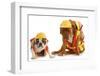 Working Dogs - English Bulldog And Dogue De Bordeaux Dressed Like Very Tire Construction Workers-Willee Cole-Framed Photographic Print