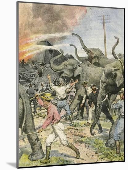 Working Elephants 1907-Achille Beltrame-Mounted Art Print