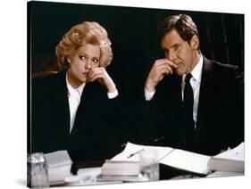 Working Girl by MikeNichols with Harrison Ford and Melanie Griffith, 1988 (photo)-null-Stretched Canvas