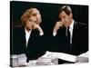 Working Girl by MikeNichols with Harrison Ford and Melanie Griffith, 1988 (photo)-null-Stretched Canvas