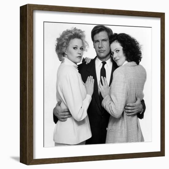 Working Girl by MikeNichols with Harrison Ford, Melanie Griffith and Sigourney Weaver, 1988 (b/w ph-null-Framed Photo